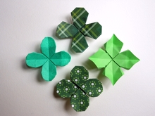 Origami 4 leaf clover by Viviane Berty on giladorigami.com