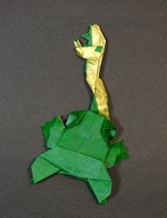 Origami Frog eating snake by Yamada Katsuhisa on giladorigami.com