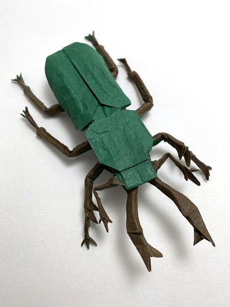 Origami Phalacrognathus muelleri II by Sipho Mabona on giladorigami.com