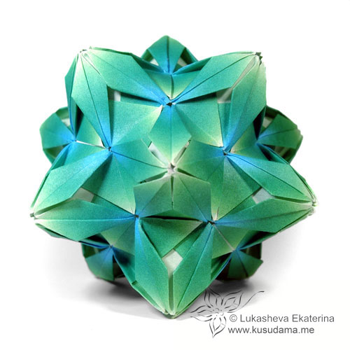 Origami Ester kusudama by Ekaterina Lukasheva on giladorigami.com