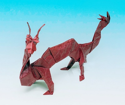 Origami Chinese dragon by Peter Budai on giladorigami.com