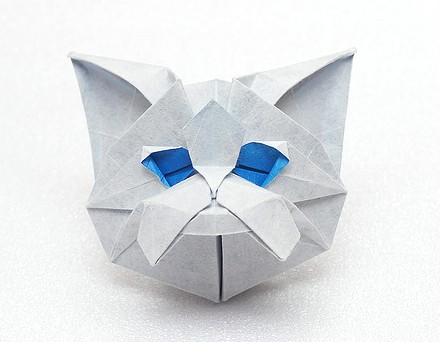 Origami Persian cat head by Kyohei Katsuta on giladorigami.com