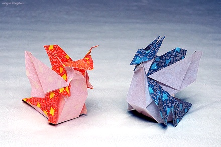 Origami Box dragon A and B by Kimura Yoshihisa on giladorigami.com