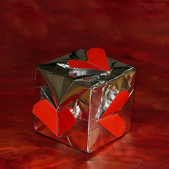 Origami Heart cube module by Francis Ow on giladorigami.com