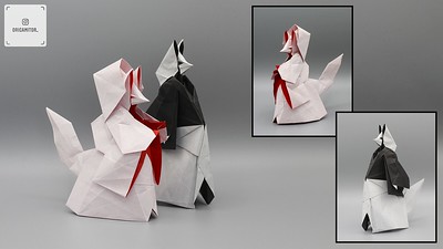 Origami Fox wedding - bride by Kyohei Katsuta on giladorigami.com