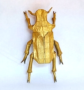 Origami Green rose chafer by Sergey Yartsev on giladorigami.com