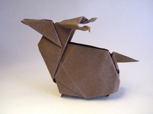 Origami Goat - long haired by Miyuki Kawamura on giladorigami.com