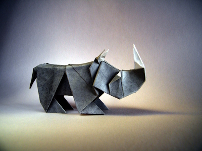 Origami Rhinoceros by Fernando Castellanos on giladorigami.com