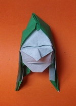 Origami Peasant mask by Sergio L. Guarachi Veliz on giladorigami.com