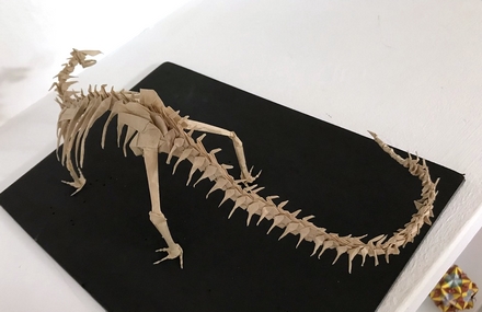 Origami Apatosaurus skeleton by Yoshihide Momotani on giladorigami.com