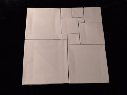 Origami Square of squares by Francesco Decio on giladorigami.com