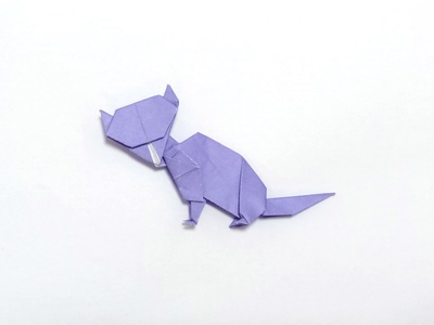 Origami Cat - sitting by John Montroll on giladorigami.com