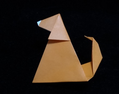 Origami Dog - sitting by Matsuno Yukihiko on giladorigami.com