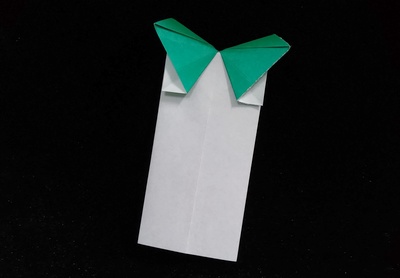 Origami Name card with ribbon by Koya Ohashi on giladorigami.com