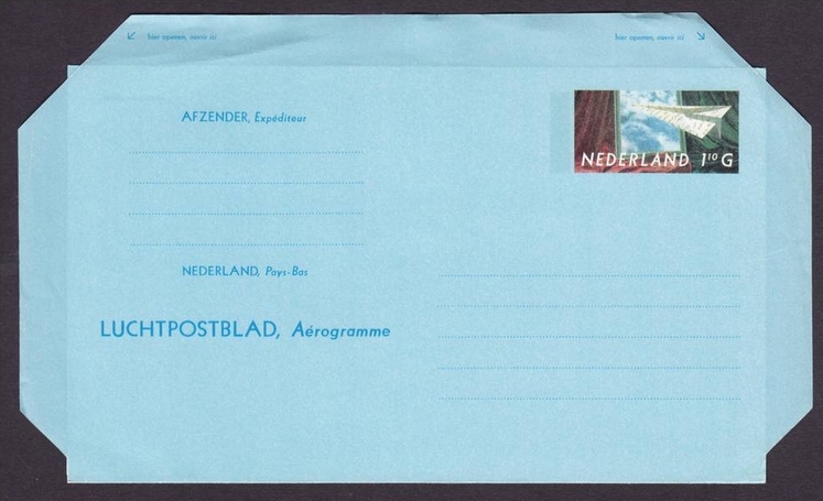 Netherlands 1990 Aerogramme - paper plane (1.10G) (Stationary)